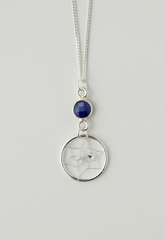 Pendant - Dream Catcher - Sterling Silver - September - Sapphire