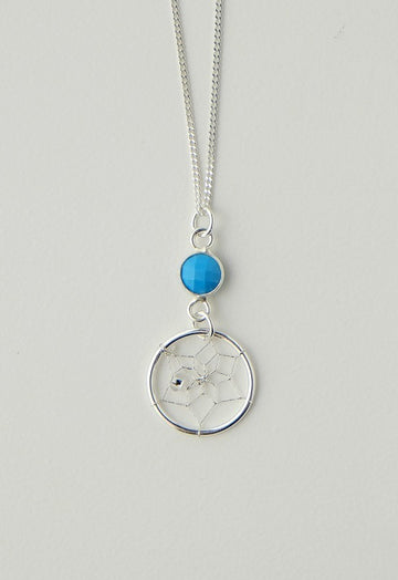 Pendant - Dream Catcher - Sterling Silver - December - Turquoise
