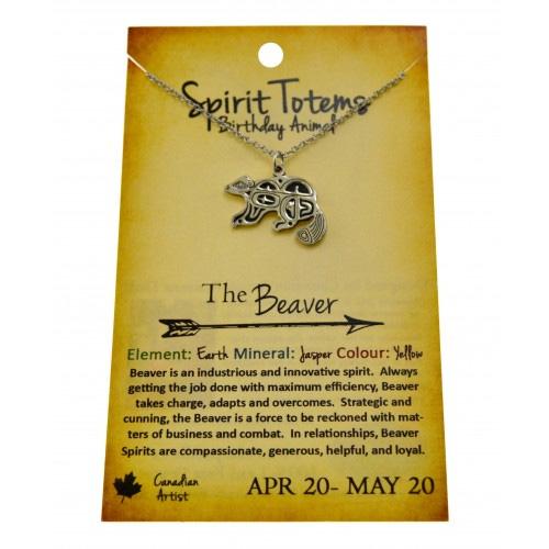 Necklace - Beaver Spirit Totem - Apr 20-May 20