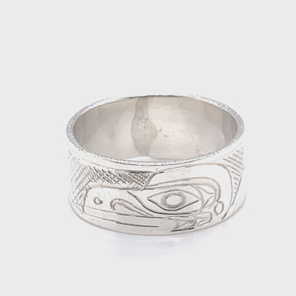 Ring - Sterling Silver - 3/8" -  Raven