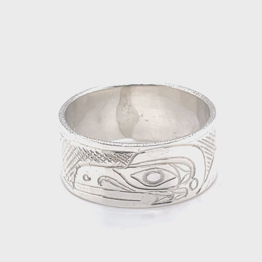 Ring - Sterling Silver - 3/8" -  Raven