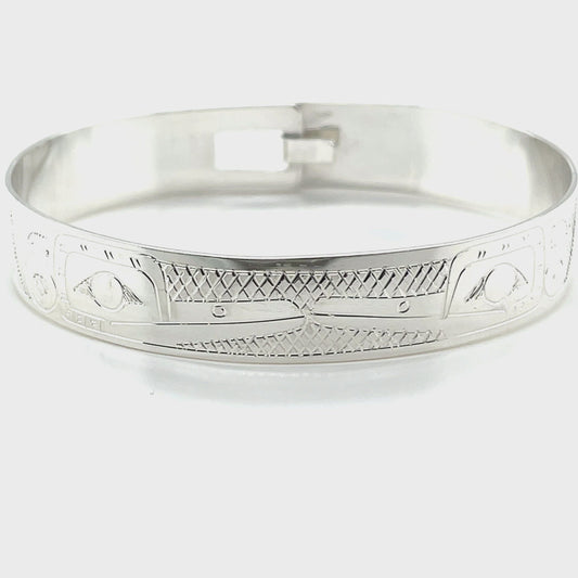 Bangle - Sterling Silver - 1/2" - Hummingbirds