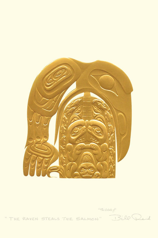 Card - Reid - Gold - The Raven Steals the Salmon - 6x9