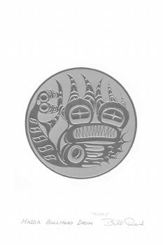 Card - Reid - Silver - Haida Bullhead Drum - 6x9