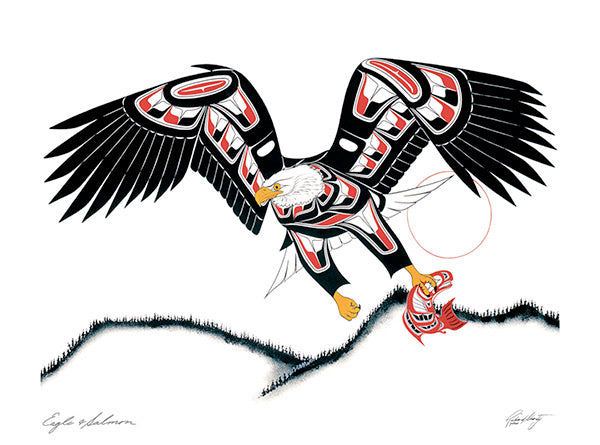 Card - Shorty - Eagle and Salmon - 6x9