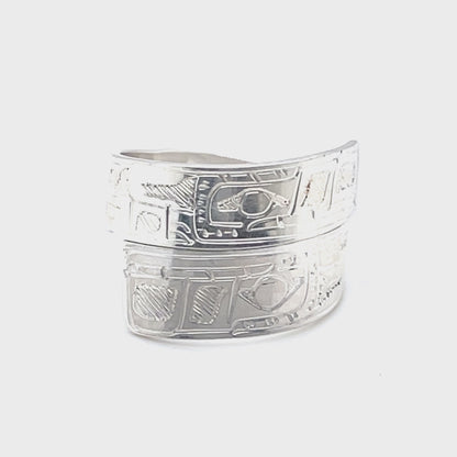 Ring - Sterling Silver - Wrap - 1/4" - Wolves
