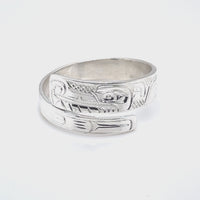 Ring - Silver - Wrap - 1/4" - Wolf - Size 11