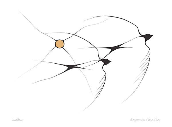 Card - Chee Chee - Swallows - 6x9