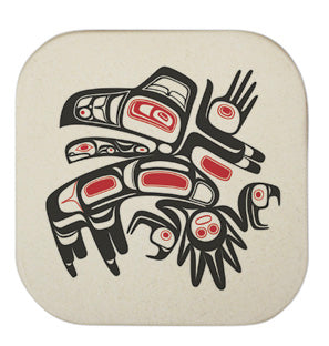 Coasters - Bamboo - Set of 4 - Running Raven