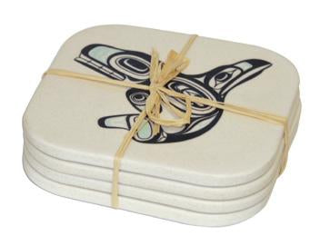 Coasters - Bamboo - Set of 4 - Whale