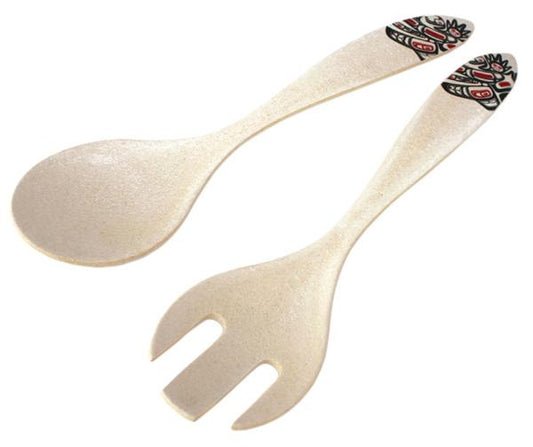 Salad Servers - Bamboo - Running Raven