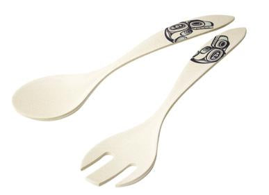 Salad Servers - Bamboo - Whale