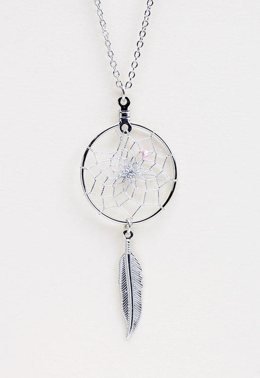 Pendant - Dream Catcher - Metal Feather
