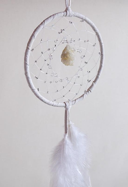 Dream Catcher - 4" - Druzy - White
