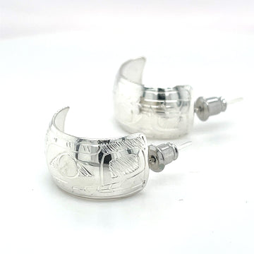 Earrings - Sterling Silver - Hoop Studs - 1/2