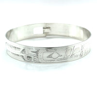 Bangle - Sterling Silver - 1/2" - Wolf