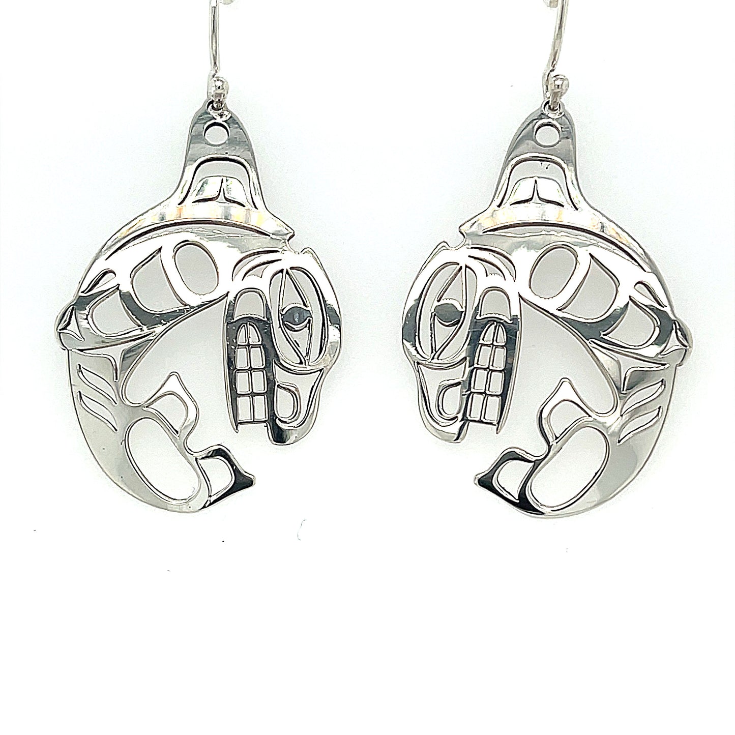 Earrings - Sterling Silver - Cutout - Orca