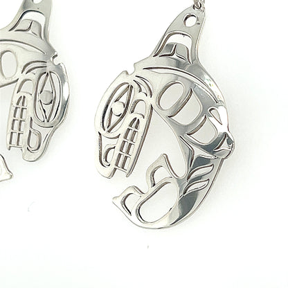 Earrings - Sterling Silver - Cutout - Orca