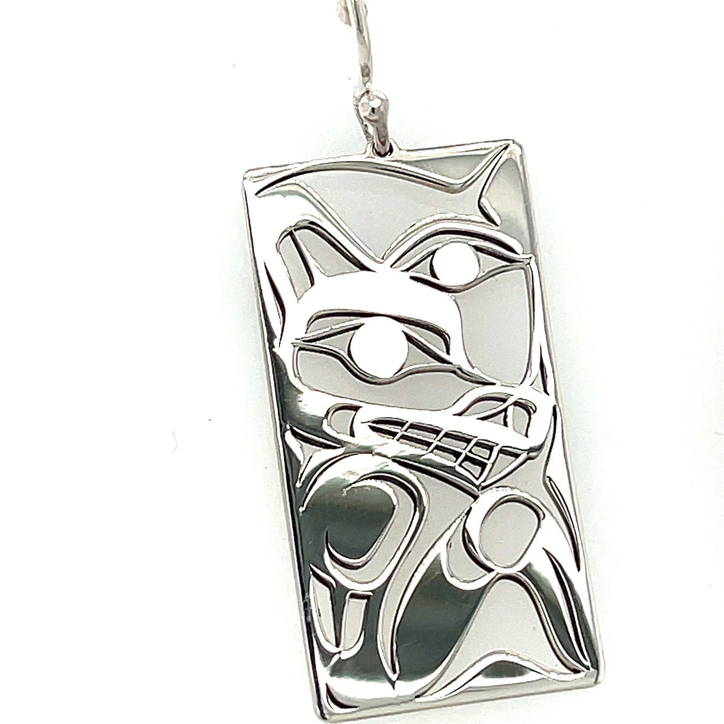 Earrings - Sterling Silver - Rectangle - Wolf Moon