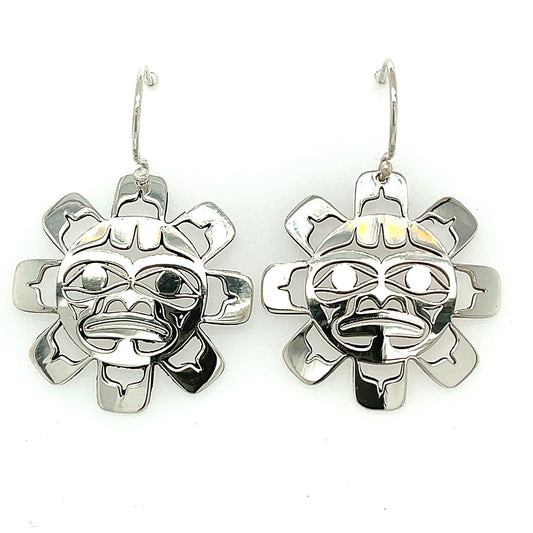 Earrings - Sterling Silver - Cutout - Sun
