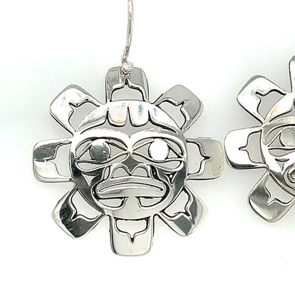 Earrings - Sterling Silver - Cutout - Sun