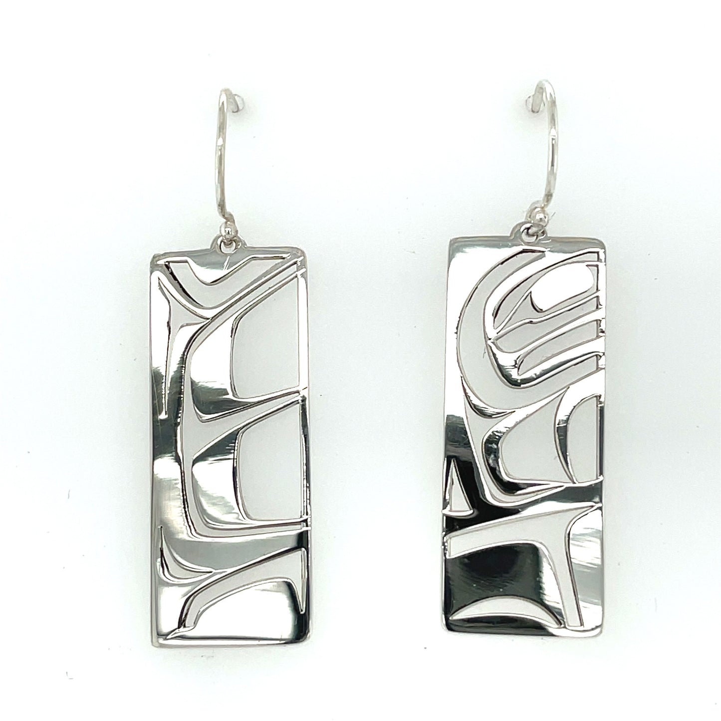 Earrings - Sterling Silver - Rectangle - Raven Box