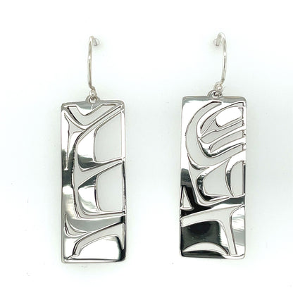 Earrings - Sterling Silver - Rectangle - Raven Box