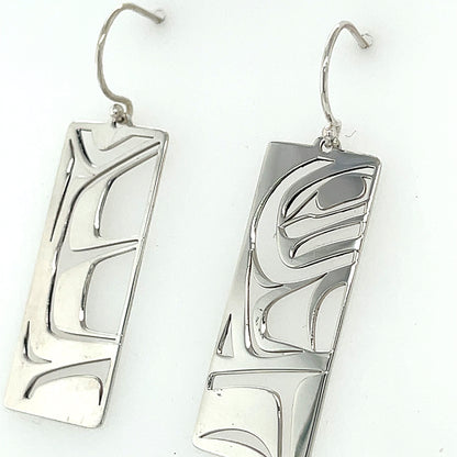 Earrings - Sterling Silver - Rectangle - Raven Box