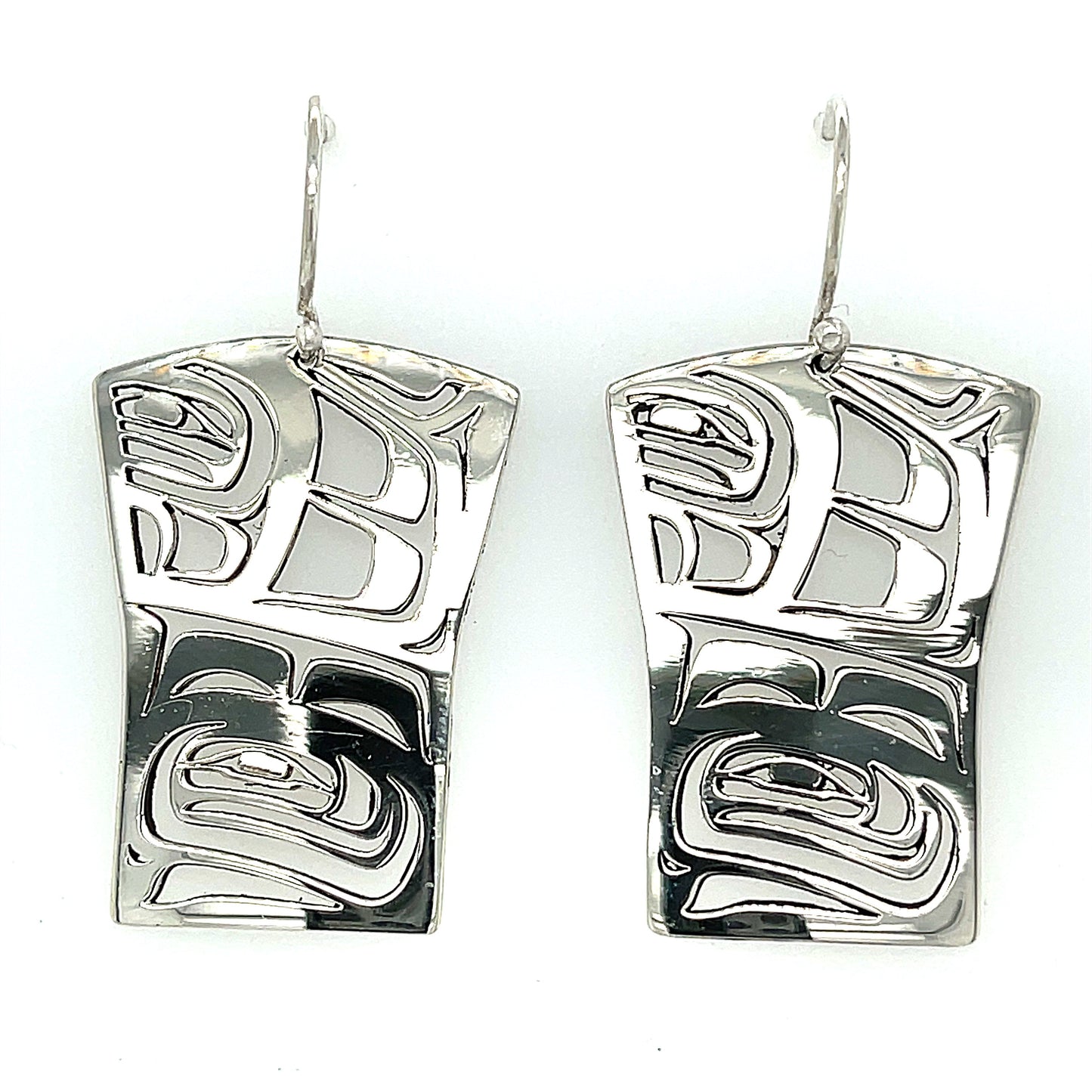 Earrings - Sterling Silver - Shield - Raven