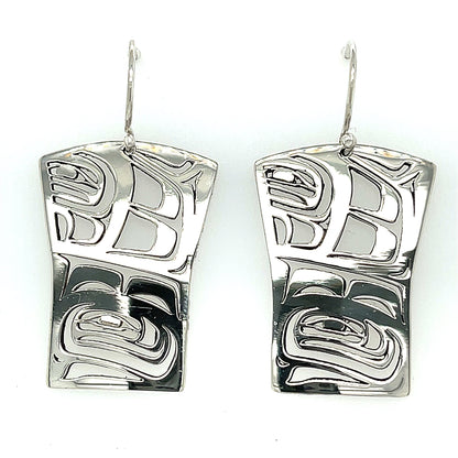 Earrings - Sterling Silver - Shield - Raven