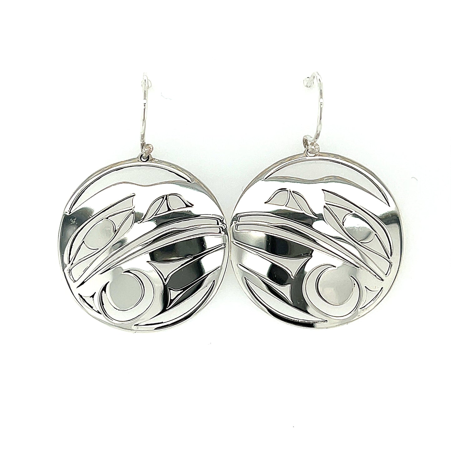 Earrings - Sterling Silver - Round - Raven Moon
