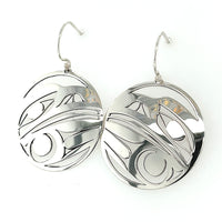 Earrings - Sterling Silver - Round - Raven Moon