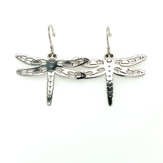 Earrings - Sterling Silver - Cutout - Dragonfly