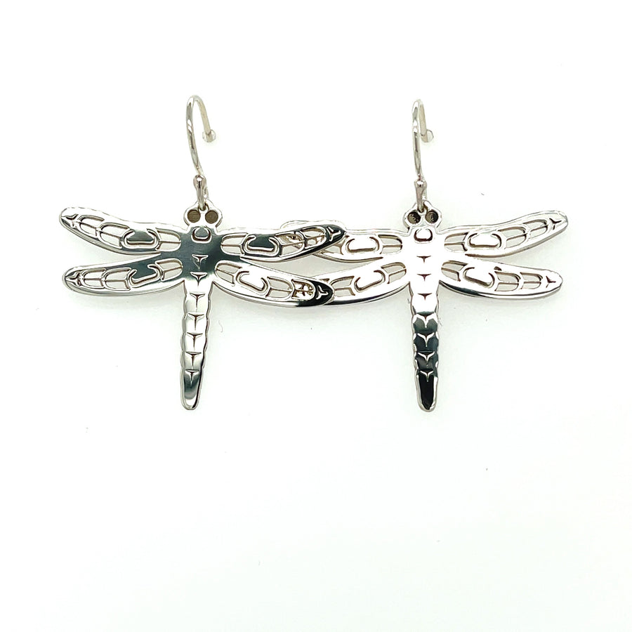 Earrings - Sterling Silver - Cutout - Dragonfly
