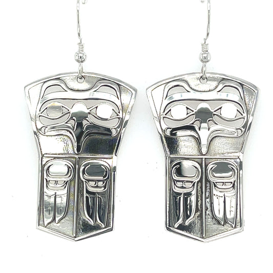 Earrings - Sterling Silver - Shield - Eagle