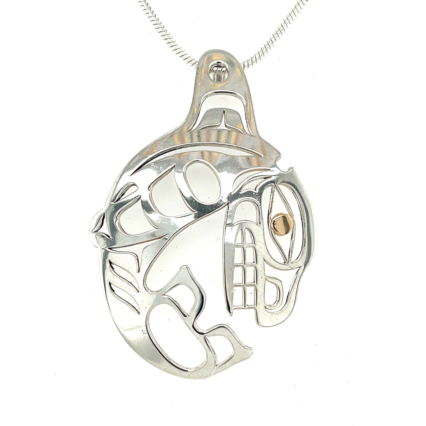 Pendant - Gold & Silver - Cutout - Orca