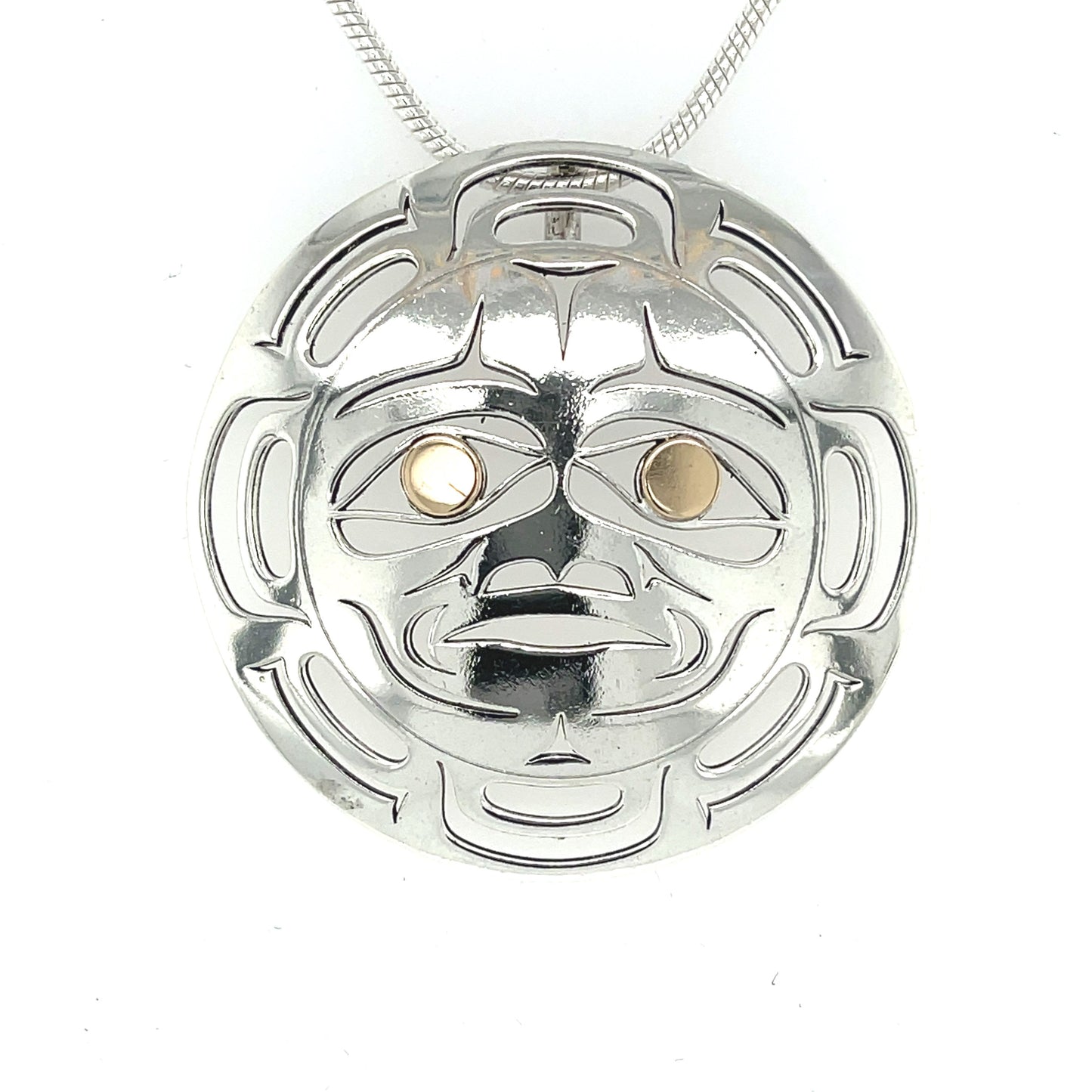 Pendant - Gold & Silver - Round - Moon