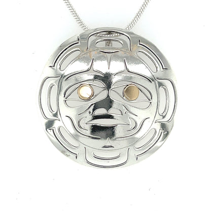 Pendant - Gold & Silver - Round - Moon