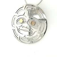 Pendant - Gold & Silver - Round - Moon