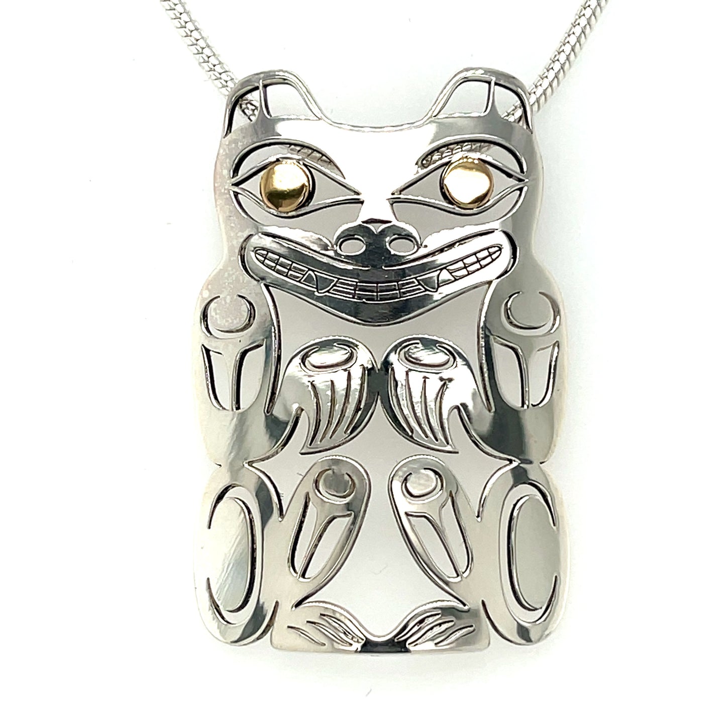 Pendant - Gold & Silver - Cutout - Bear