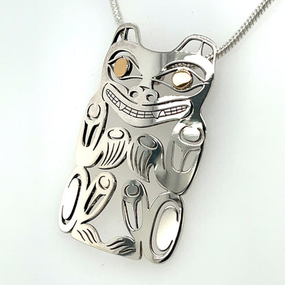 Pendant - Gold & Silver - Cutout - Bear