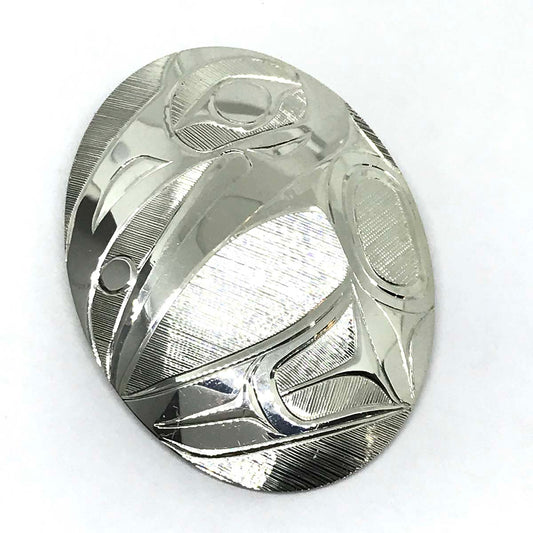 Pendant - Sterling Silver - Oval - Raven