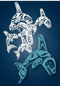 Postcard - Orca Family