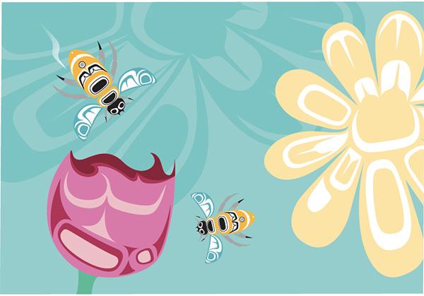 Postcard - Bee & Blossom