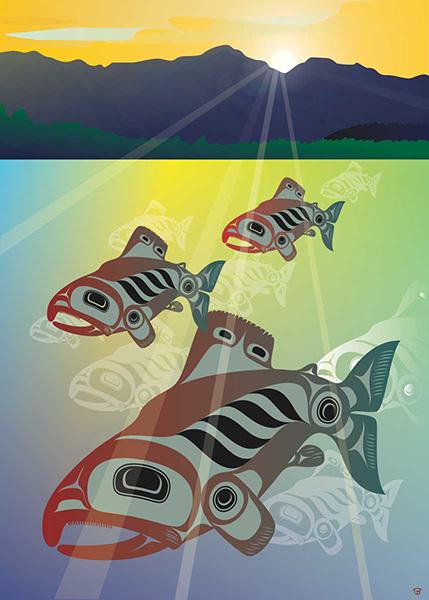 Card - Preston - Salmon Run - 6x9*