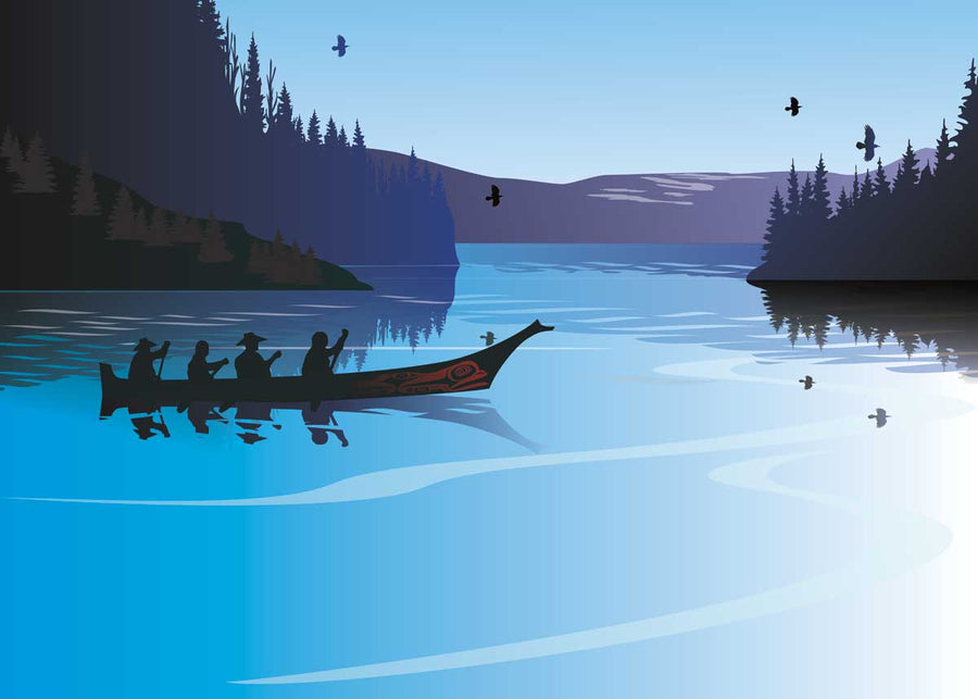 Card - Winter Canoe - 6x9