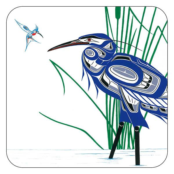 Coasters - Set of 4 - Hummingbird and Blue Heron
