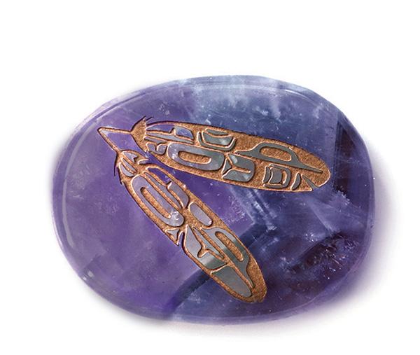 Spirit Stone - Amethyst - Eagle Feathers
