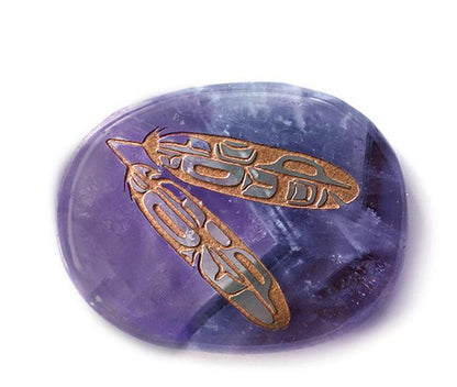Spirit Stone - Amethyst - Eagle Feathers