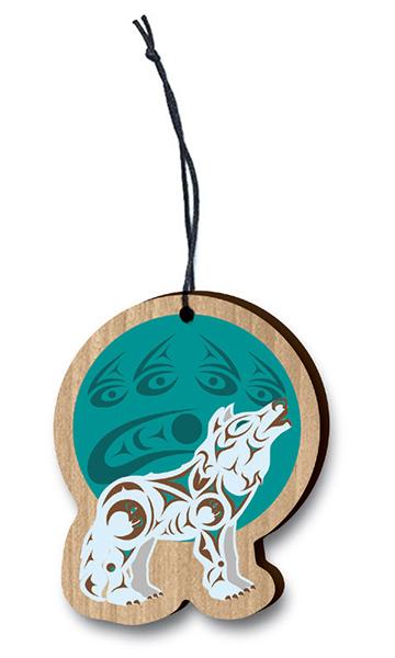 Ornament - Wood - Howling Wolf